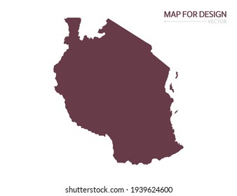 Tanzania map on white background vector illustration.