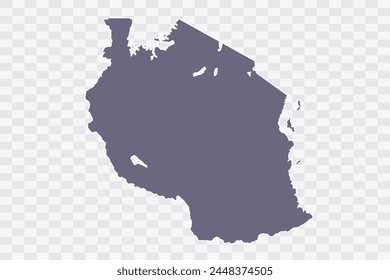 Tanzania Map pewter Color on White Background quality files Png