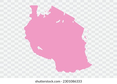 Tanzania Map pink Color Background quality files png