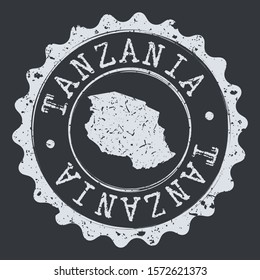 Tanzania Map Seal. Silhouette Postal Passport Stamp. Round Vector Icon Postmark.