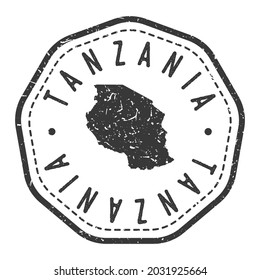 Tanzania Map Stamp Retro Postmark. Silhouette Postal Passport. Seal Round Vector Icon. Badge Vintage Postage Design.