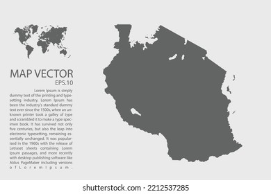 Tanzania map vector, Abstract design vector illustration Eps 10. High Detailed on white background.