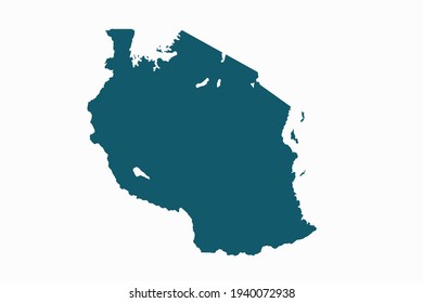 Tanzania map vector. blue color on white background.
