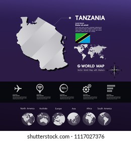 Tanzania Map vector illustration