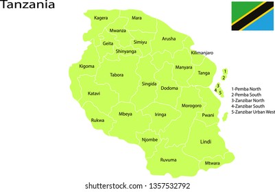 Tanzania map vector illustration
