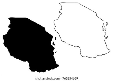 Outline Sketch Map of Tanzania With States and Cities 25844779 Vector Art  at Vecteezy