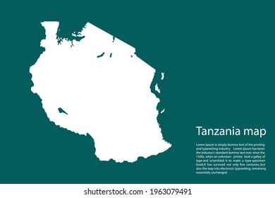 Tanzania map vector, isolated on Green  background