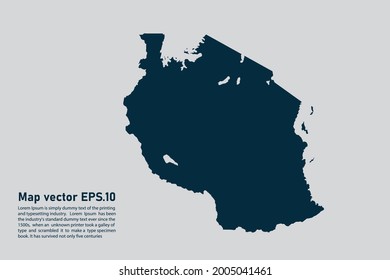 Tanzania map vector. isolated on light gray background