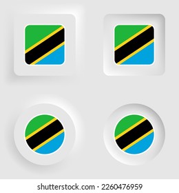 Tanzania neumorphic graphic and label set. Element of impact for the use you want to make of it.