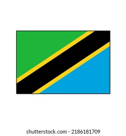Tanzania official flag icon 400 x 300 size isolated on white background. Official flag.  State identity.