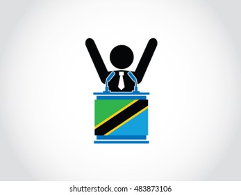 Tanzania Podium Politician Celebrate