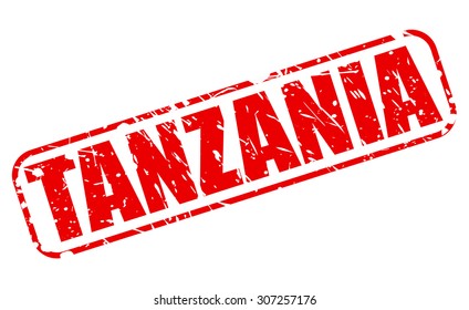 TANZANIA red stamp text on white