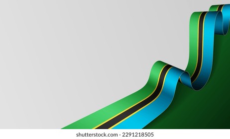Tanzania ribbon flag background. Element of impact for the use you want to make of it.