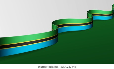 Tanzania ribbon flag background. Element of impact for the use you want to make of it.