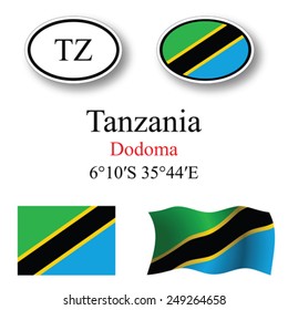tanzania set against white background, abstract vector art illustration, image contains transparency