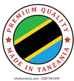 Tanzania. The sign premium quality. Original product. Framed with the flag of the country