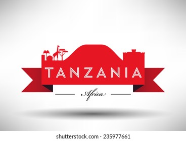 Tanzania Skyline with Typography Design