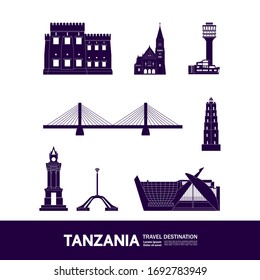 Tanzania travel destination grand vector illustration. 