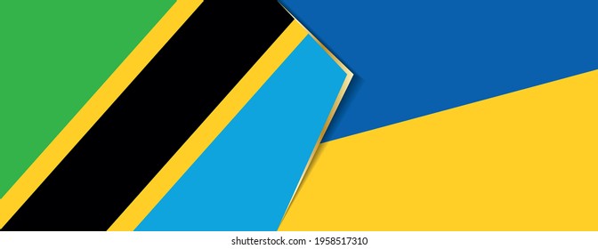 Tanzania and Ukraine flags, two vector flags symbol of relationship or confrontation.