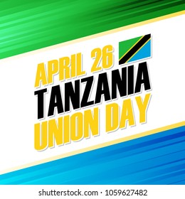 Tanzania Union Day, april 26 national holiday greeting card. Vector illustration. - Shutterstock ID 1059627482