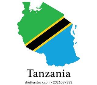 Tanzania Vector Contour Country Flags