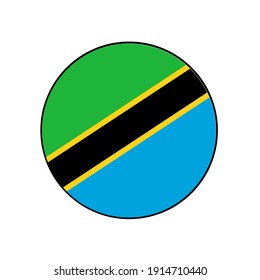 Tanzania vector flag circle icon for African concepts and themes.