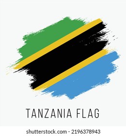 Tanzania Vector Flag. Tanzania Flag for Independence Day. Grunge Tanzania Flag. Tanzania Flag with Grunge Texture. Vector Template.