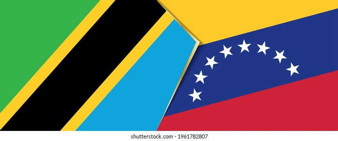 Tansania und Venezuela Flaggen, zwei Vektorflaggen Symbol für Beziehung oder Konfrontation.