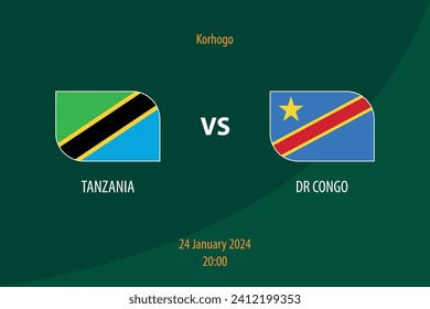 Tanzania vs DR Congo football scoreboard broadcast template for soccer africa tournament 2023