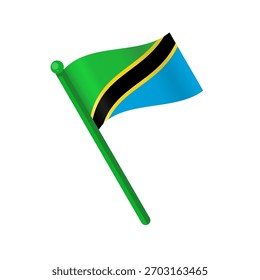  Tanzania ondeando la bandera Ilustración vectorial aislada