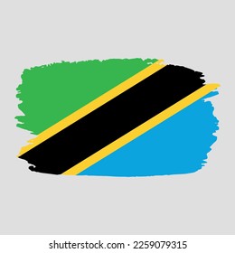 Tanzanian flag grunge brush Vector illustration