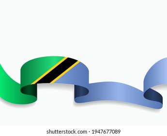 Tanzanian flag wavy abstract background. Vector illustration.