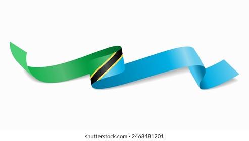 Tanzanian flag wavy abstract background. Vector illustration.