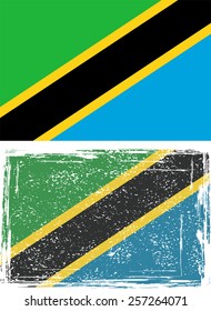 Tanzanian grunge flag. Vector illustration. Grunge effect can be cleaned easily