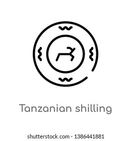tanzanian shilling vector line icon. Simple element illustration. tanzanian shilling outline icon from africa concept. Can be used for web and mobile