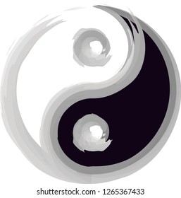 Tao symbol stylised (yin yang), vector illustration.