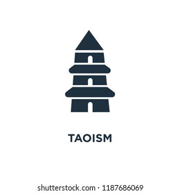 Taoism icon. Black filled vector illustration. Taoism symbol on white background. Can be used in web and mobile.