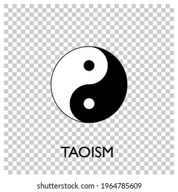 Taoism icon. Thin linear taoism outline icon isolated on white background from religion collection.  