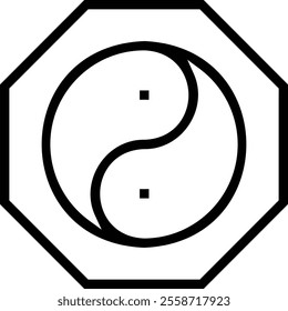 taoism icon. Thin linear style design isolated on white background