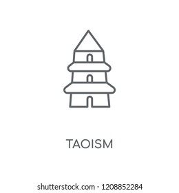 Taoism linear icon. Taoism concept stroke symbol design. Thin graphic elements vector illustration, outline pattern on a white background, eps 10.