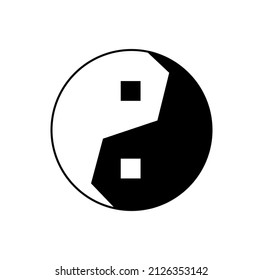 Taoism vector black and white icon. Taoism religion symbol logo.