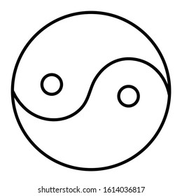 Taoism yin yang simple illustration clip art vector icon or logo illustration on white background. Perfect use for website, pattern, design, etc.