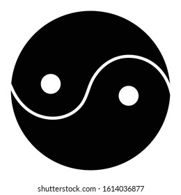 Taoism yin yang simple illustration clip art vector icon or logo illustration on white background. Perfect use for website, pattern, design, etc.