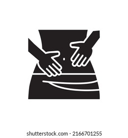 Taoist massage line color icon.  Physiotherapy, acupuncture, rehabilitation. Isolated vector element. Outline pictogram for web page, mobile app, promo