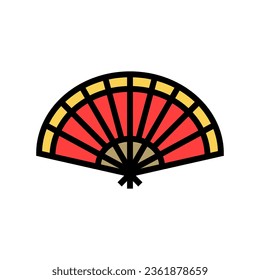 taoist ritual fan taoism color icon vector. taoist ritual fan taoism sign. isolated symbol illustration