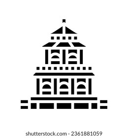 taoist temple taoism glyph icon vector. taoist temple taoism sign. isolated symbol illustration