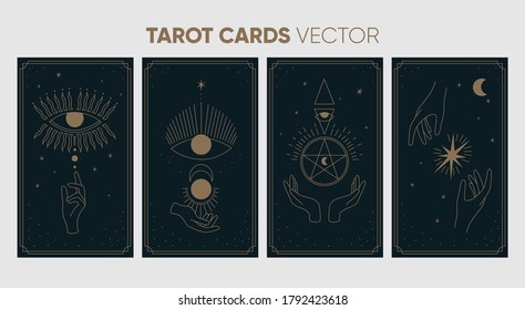 Taort cards vector set.  Mystical symbols and patterns. 