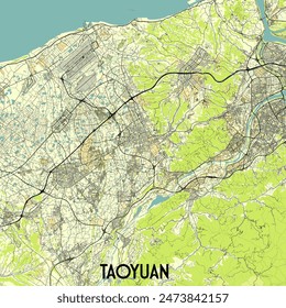 Taoyuan, Taiwan map poster art