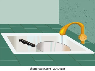  tap and basin in the kitchen	
