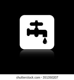 tap - black vector icon on the white button